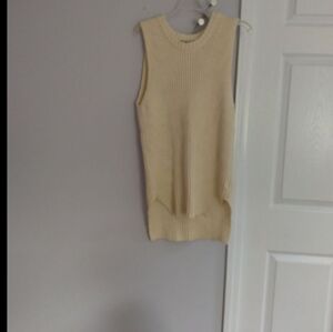Madewell Womens Cream Yak Sleevless Tunic Sweater Sz XS